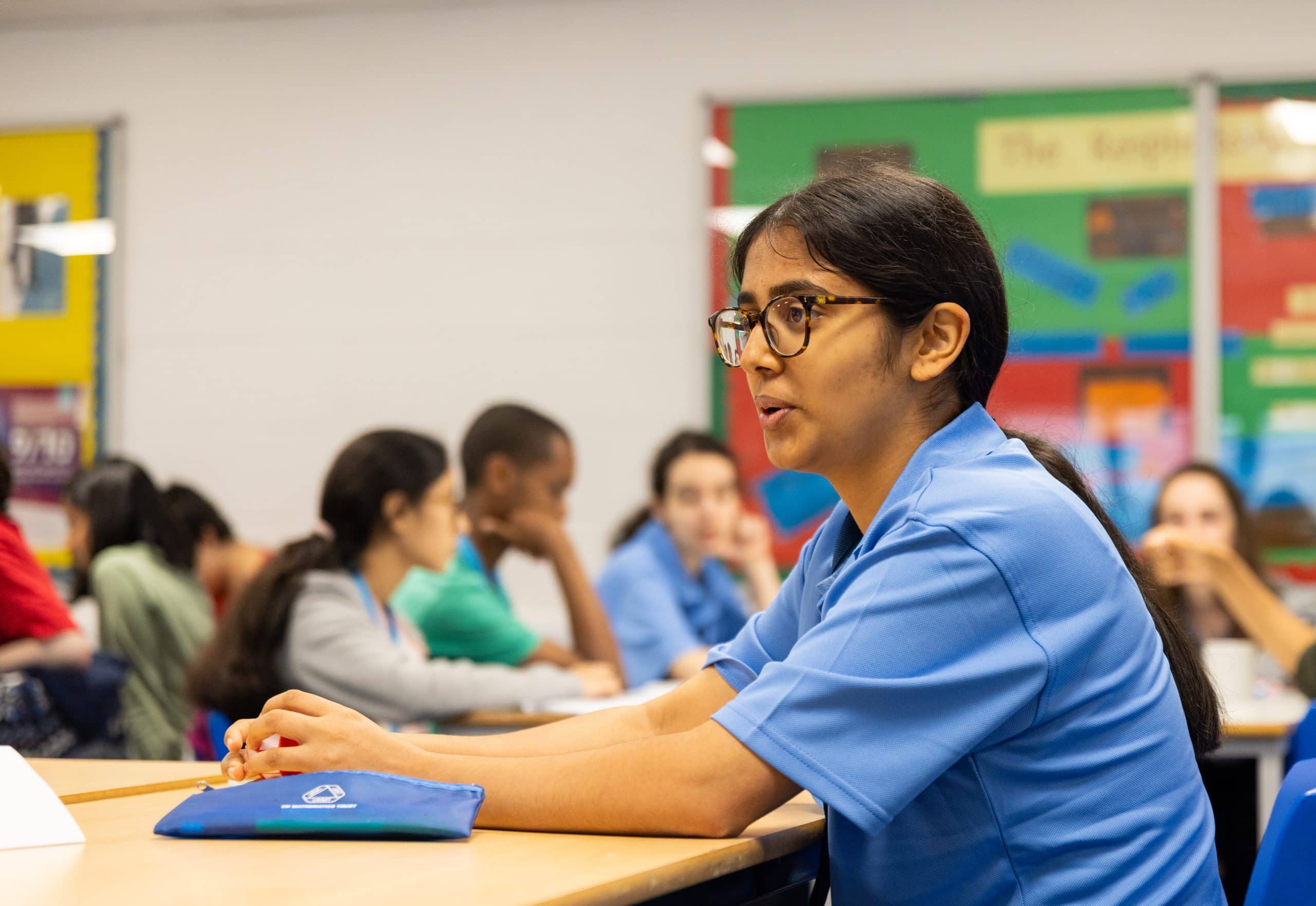 Student taking part in a UKMT classroom mathematics activity